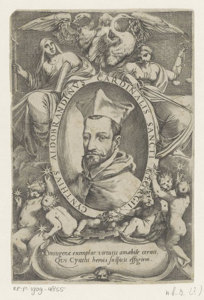 Portrett av kardinaal Cinzio Aldobrandini av Agostino Carracci (possibly)