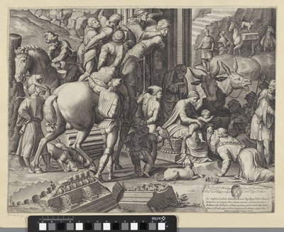 Tilbedelse av Magi (nedre venstre del) av Agostino Carracci