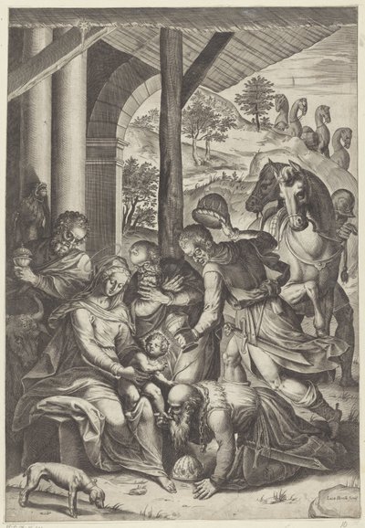 Tilbedelse av kongene av Agostino Carracci