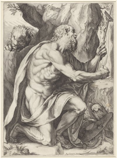 Den hellige Jerome av Agostino Carracci
