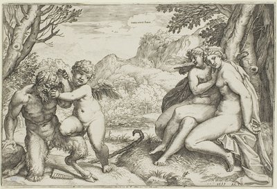 Kjærlighet overvinner alt av Agostino Carracci