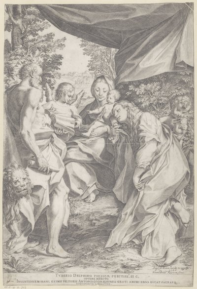 Maria med barnet og den hellige Hieronymus og Maria Magdalena av Agostino Carracci