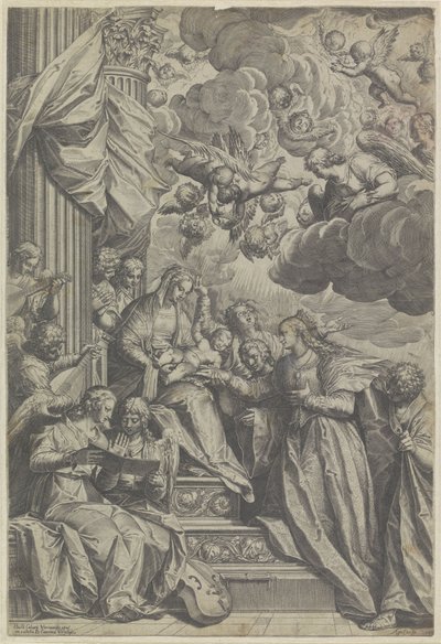 Mystisk ekteskap av Saint Catherine av Agostino Carracci