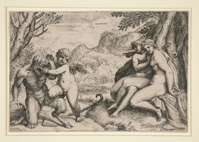 Pan dempet av Cupid av Agostino Carracci