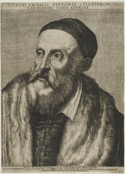 Portrett av Titian av Agostino Carracci