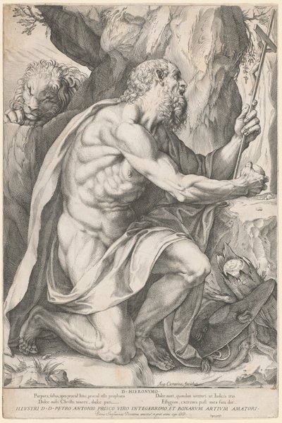 Den hellige Jerome av Agostino Carracci