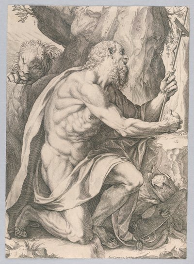 Den hellige Jerome av Agostino Carracci