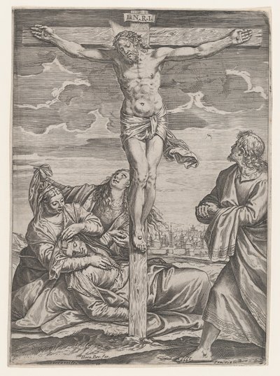 Korsfestelsen, 1582. av Agostino Carracci