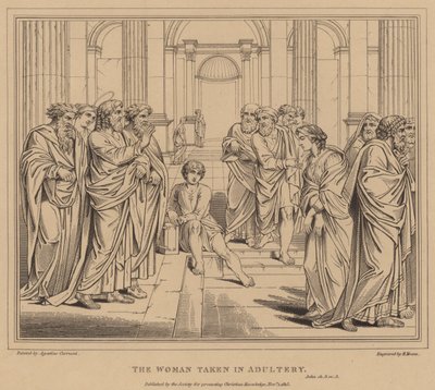 Kvinnen tatt i utroskap, John av Agostino Carracci