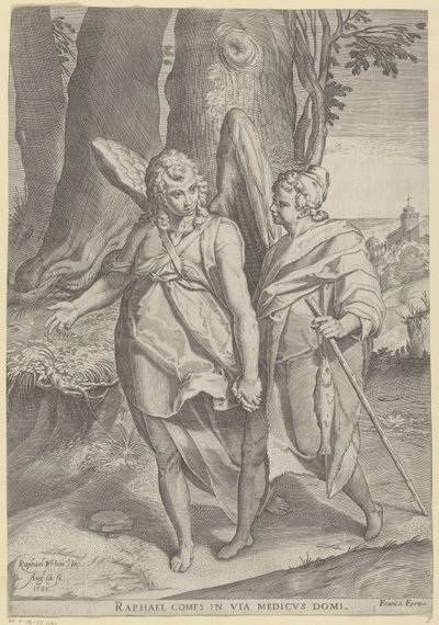 Tobias i Engels av Agostino Carracci