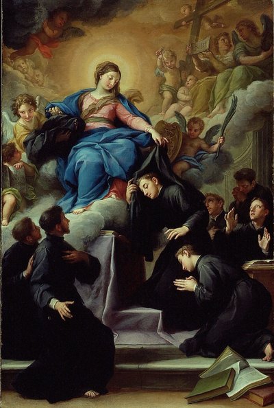Madonnaen med de syv grunnleggerne av Servite-ordenen, ca. 1728. av Agostino Masucci