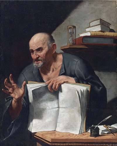 Dionysius Cato (3. eller 4. århundre) - Maleri av Agostino Scilla (1629-1700), - Olje på lerret, 98,5x80,6 - Privat samling av Agostino Scilla