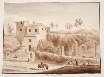 Hermitage of Madonna della Stella, 1833 (etsing med brun vask) av Agostino Tofanelli