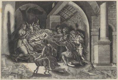 Tilbedelse av hyrdene av Agostino Veneziano