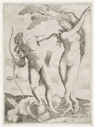 Apollo i Daphne av Agostino Veneziano