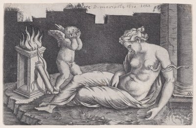 Cleopatra, datert 1528. av Agostino Veneziano