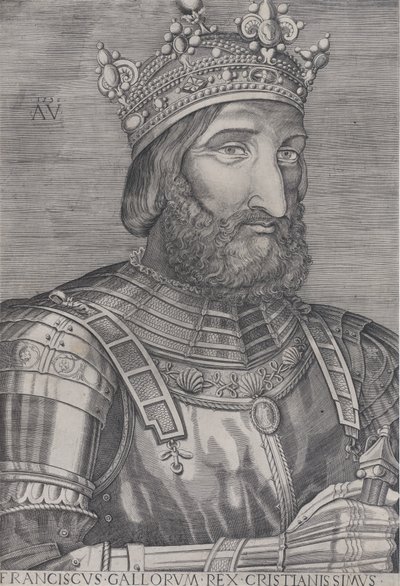 Francois I, konge av Frankrike, datert 1536. av Agostino Veneziano