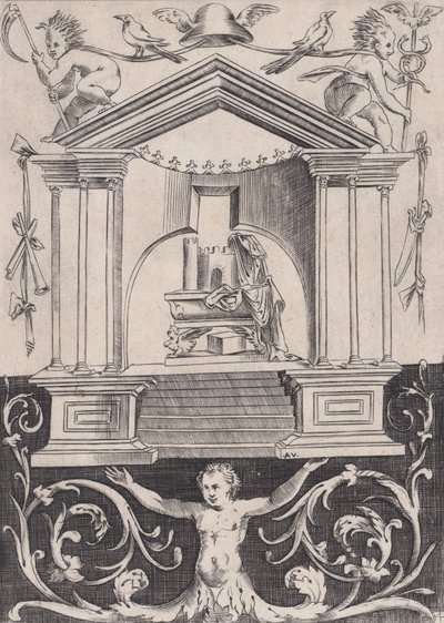 Ornamental Panel, ca. 1514-36. av Agostino Veneziano