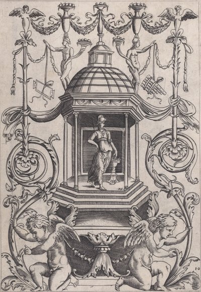 Ornamental Panel, ca. 1514-36. av Agostino Veneziano
