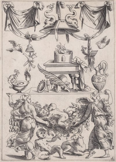 Ornamental Panel, ca. 1514-36. av Agostino Veneziano