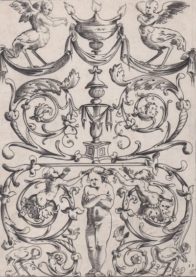 Ornamental Panel, ca. 1514-36.    1194026   no       norwegian Successfully Translated  Original: The School of Needlework. A Woman Teaches Young Women. Translat: The School of Needlework. A Woman Teaches Young Women. 1202712 no norwegian Successfully Tran av Agostino Veneziano