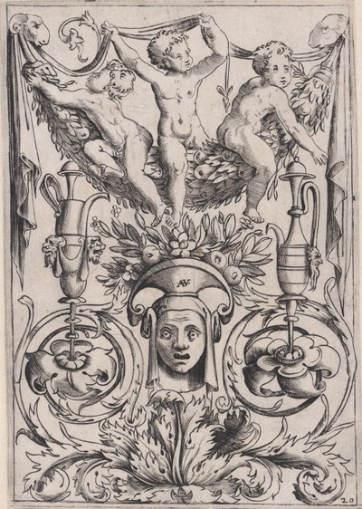 Ornamental Panel, ca. 1514-36. av Agostino Veneziano