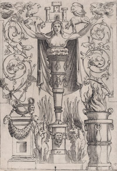 Ornamental Panel, ca. 1514-36. av Agostino Veneziano