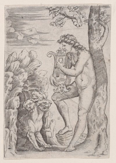 Orpheus, datert 1528. av Agostino Veneziano