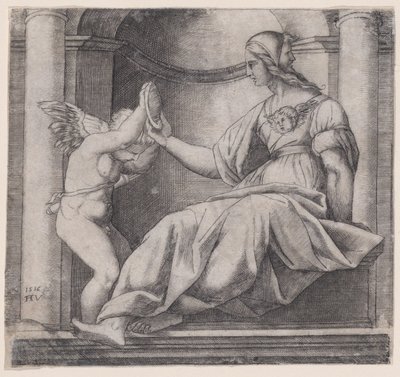 Prudence, datert 1516. av Agostino Veneziano