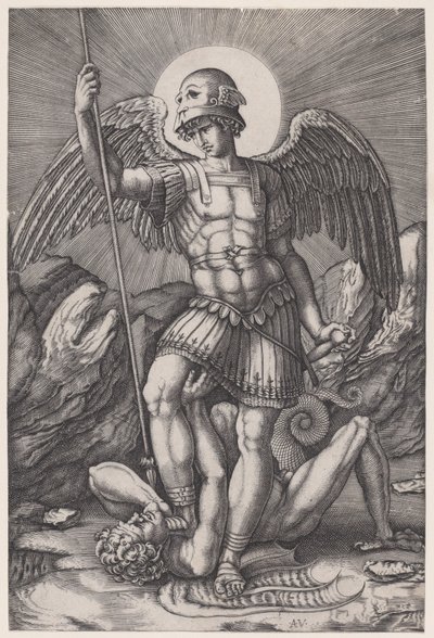 Saint Michael, ca. 1514-16. av Agostino Veneziano
