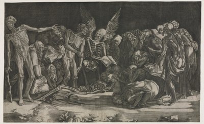 Skjeletter, også kjent som Allegory of Death and Fame av Agostino Veneziano