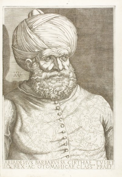 Portrett av Barbarossa av Agostino dei Musi