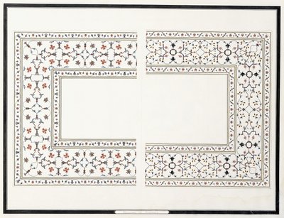Eksemplarer av mosaikkene, fra keiserens grav, ca. 1815 av Agra School