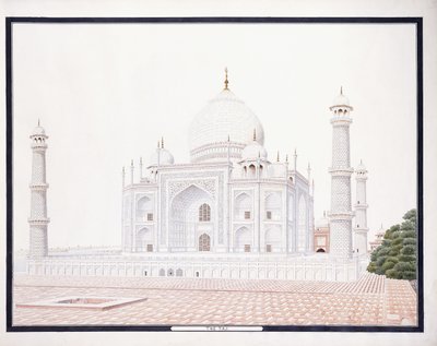 The Taj, ca. 1815 (blyant, penn, grått blekk, m/c) av Agra School