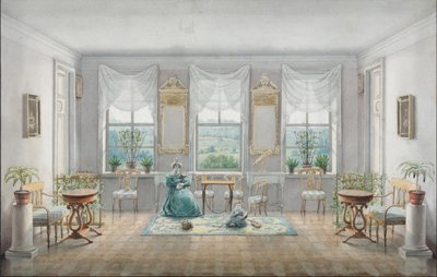 Tegnestuen i herregården Gorki, 1831 av Agrafena Dmitrievna Blagovo