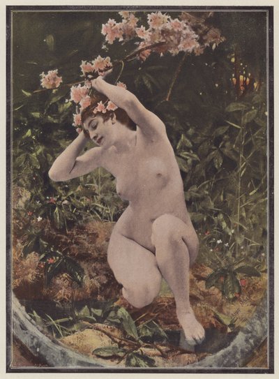 Dryade, trenymfe fra gresk mytologi (farge litho) av Aimé Nicolas Morot
