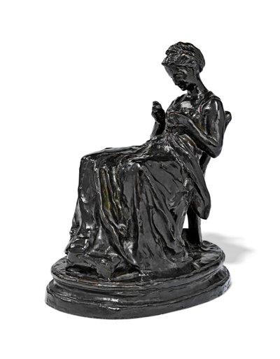 La Brodeuse, slutten av 1800-tallet - begynnelsen av 1900-tallet (bronse) av Aime Jules Dalou