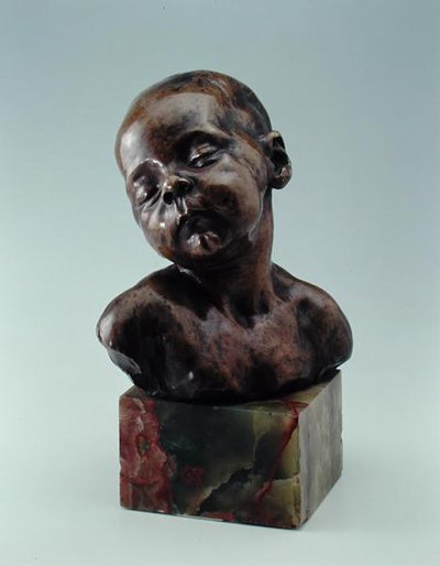 Sovende barn, ca. 1879 (bronse) av Aime Jules Dalou
