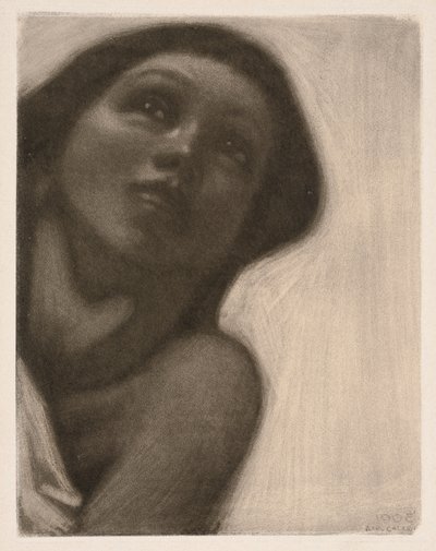 Mezzotint (motiv fra fresken «Våren» i Jusélius-mausoleet) av Akseli Gallen-Kallela