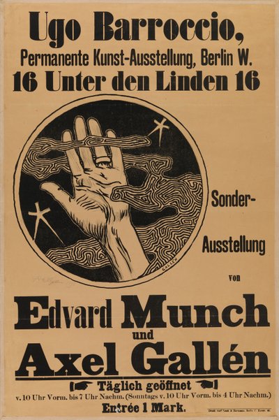 Plakat für Munch & Galléns Ausstellung av Akseli Gallen-Kallela