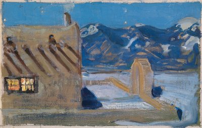 Hus i Taos i måneskinn av Akseli Gallen-Kallela