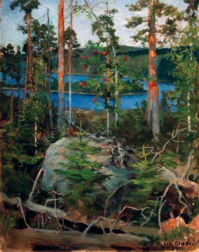 Landskap ved Jamajärvi-sjøen av Akseli Valdemar Gallen Kallela