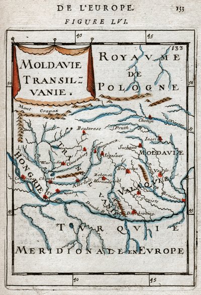 Kart over Romania 1683 av Alain Manesson Mallet