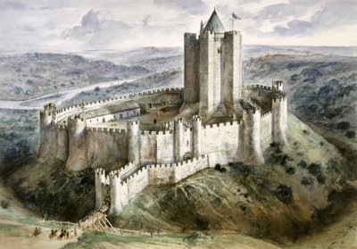 Conisbrough Castle, 1200-tallet, ca 1960-tallet av Alan Ernest Sorrell