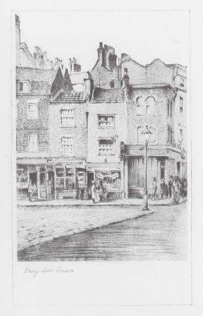London Lanes: Drury Lane Corner (litografi) av Alan Stapleton