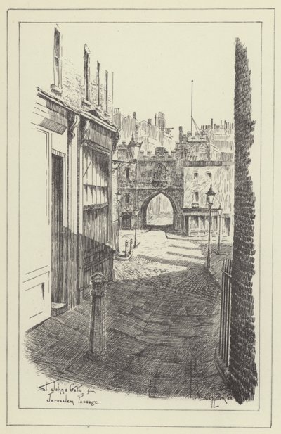 St Johns Gate fra Jerusalem Passage av Alan Stapleton