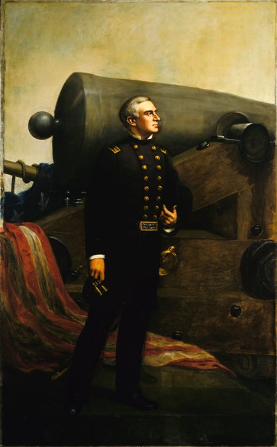 Den første pistolen ved Fort Sumter major Robert Anderson, ca. 1861 av Alban Jasper Conant