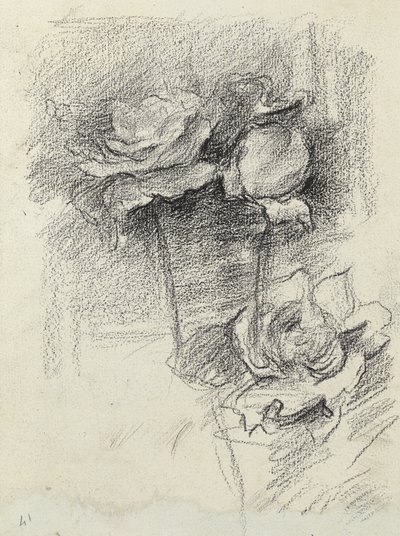 Stilleben av roser i en vase, ca. 1890 av Albert de Belleroche