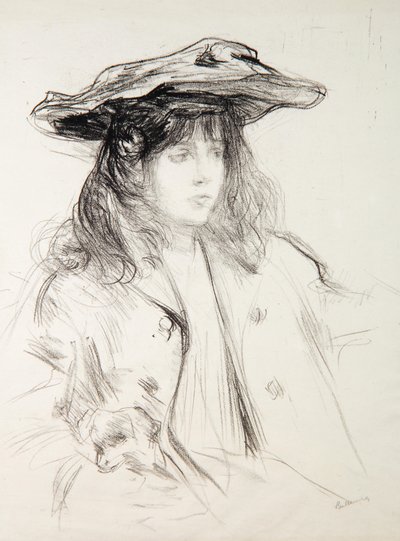 Yvette med en hund av Albert de Belleroche