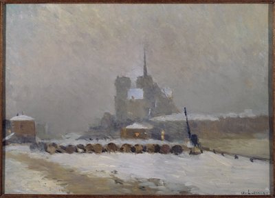 Notre-Dame de Paris, Schneeeffekt, Abend, ca. 1897 von Albert-Charles Lebourg
